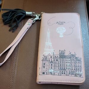 Pink Paris Themed Wallet with Tassel